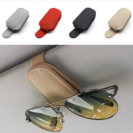 Universal Car Sunglasses Holder Clip Sun Visor Glasses Box Ticket Holder Stand Pen Case Multi-Function Storage Car Accessories